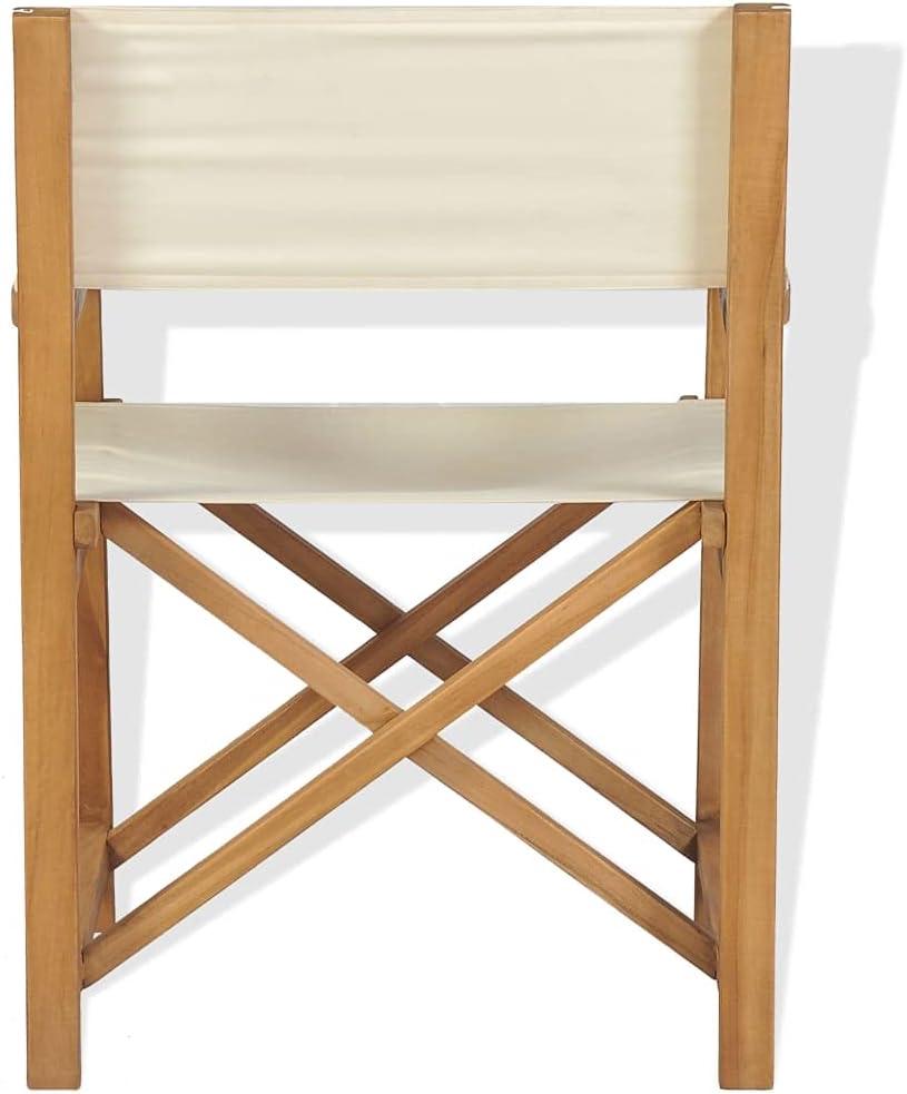 vidaXL Folding Director's Chair Solid Teak Wood