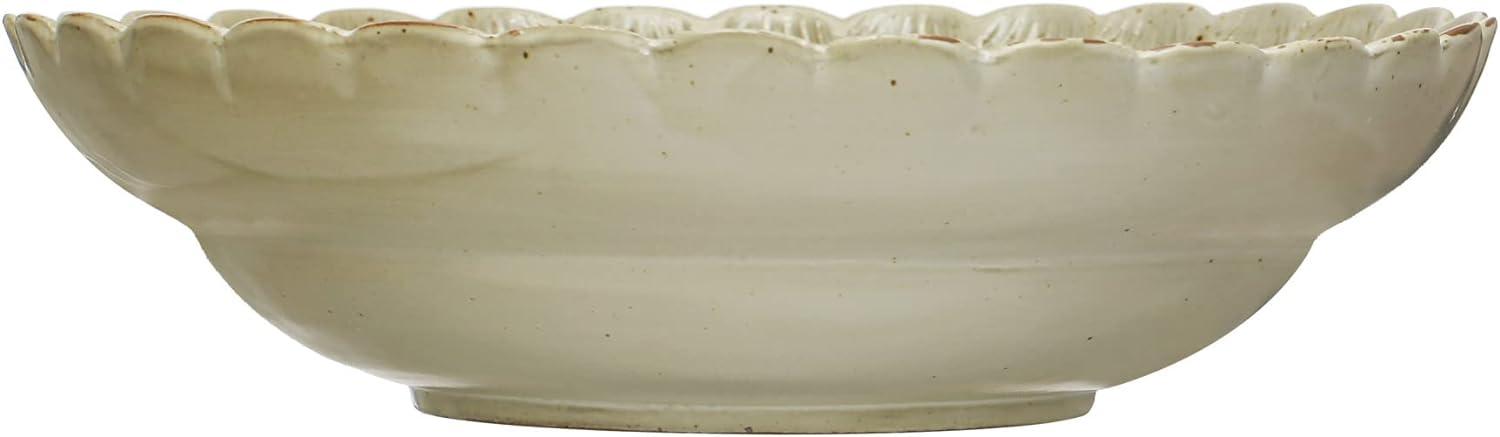 Ivory Ceramic Scalloped Edge All-Purpose Bowl