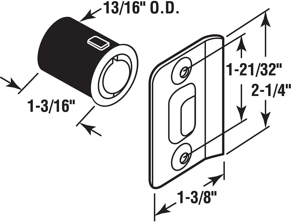 Satin Nickel Drive-In Ball Catch with Strike Plate