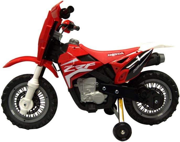 Homestock Beachy Beauty 6V Honda Dirt Bike For Kids, Red - 14" X 21" X 32", Max Speed 3 Mph, Ages 2-5, 55 Lb Capacity