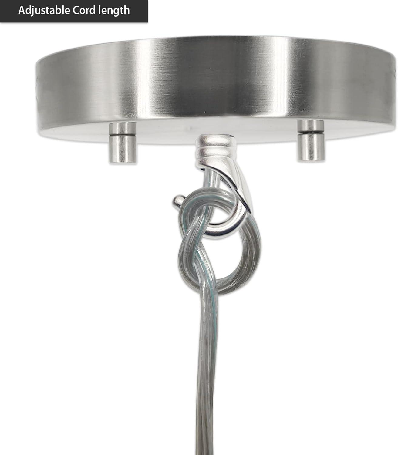 Brushed Nickel Modern Steel Ceiling Canopy Kit with Hook & Cord Holder