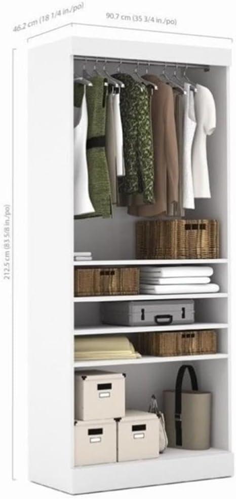 Bestar Pur 36W Closet Organizer in white