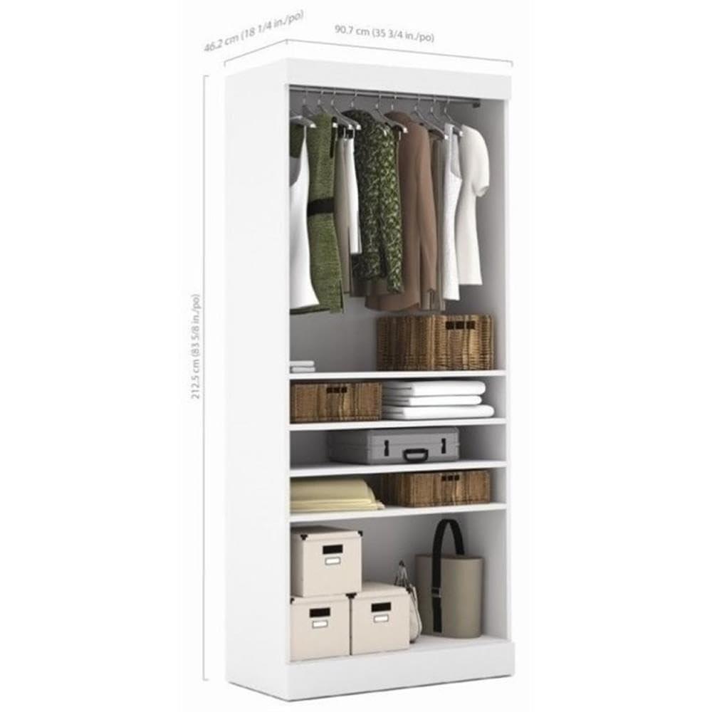 Bestar Pur 36W Closet Organizer in white