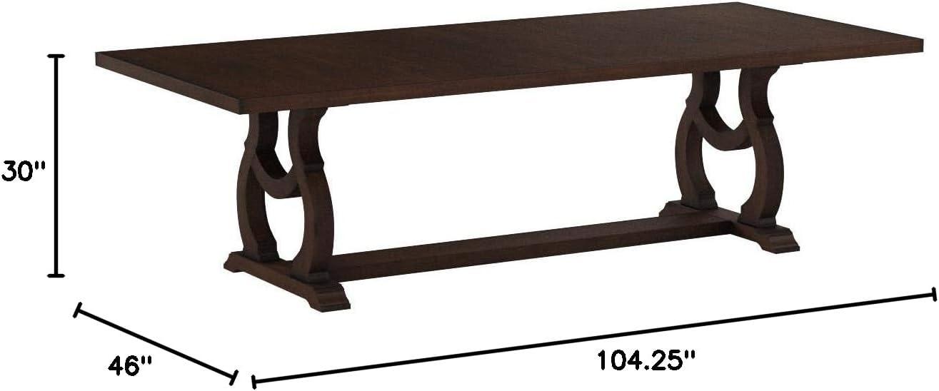 Coaster Brockway Wood Cove Trestle Dining Table in Antique Java and Brown