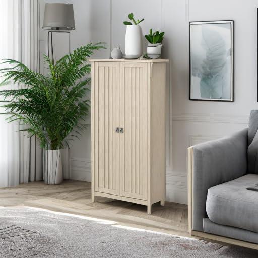 Bush Furniture Salinas Bathroom Storage Cabinet with Doors in Antique White