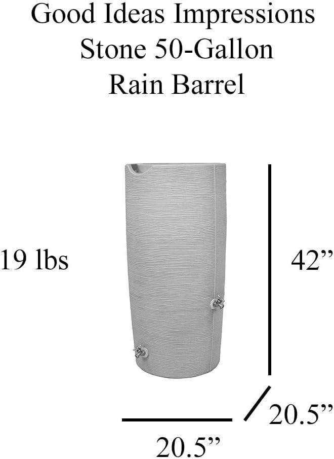 Good Ideas Good Ideas 50 Gallons Plastic Drainable Dual Overflow Planter Rain Barrel