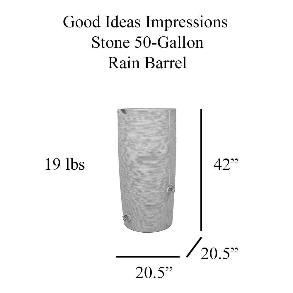Good Ideas Good Ideas 50 Gallons Plastic Drainable Dual Overflow Planter Rain Barrel