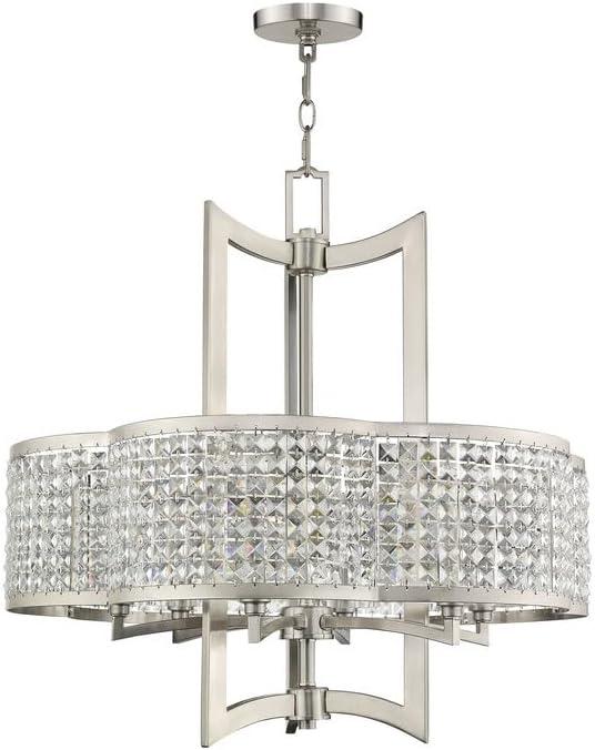 Palacial Bronze 6-Light Chandelier with Clear Crystal Shade