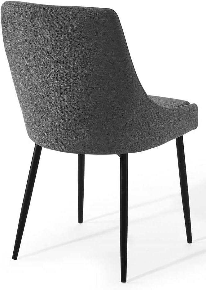 Modway Viscount 19" Fabric Dining Chairs in Black/Charcoal (Set of 2)