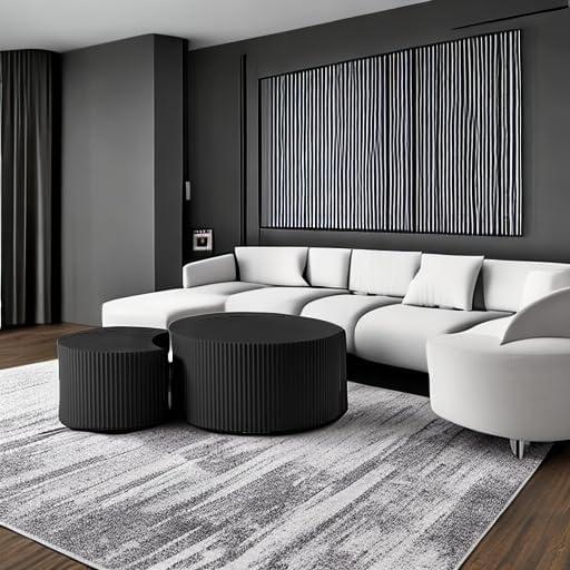 Williamspace Nesting Coffee Table Set, Modern Luxury, 2 Pieces, Black