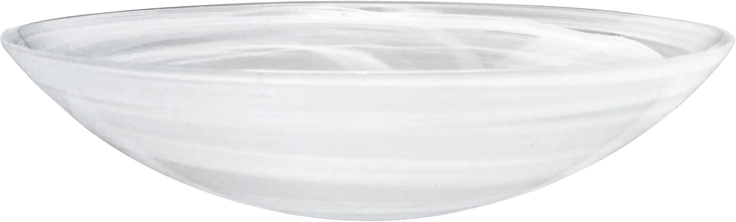 White Alabaster Glass Serving Bowl, 15-inch