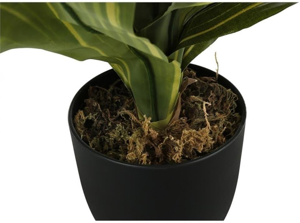 Monarch Specialties Artificial Plant 17 inch Tall Dracaena Indoor Faux Fake Table Greenery Potted Real Touch Decorative Green Leaves Black Pot