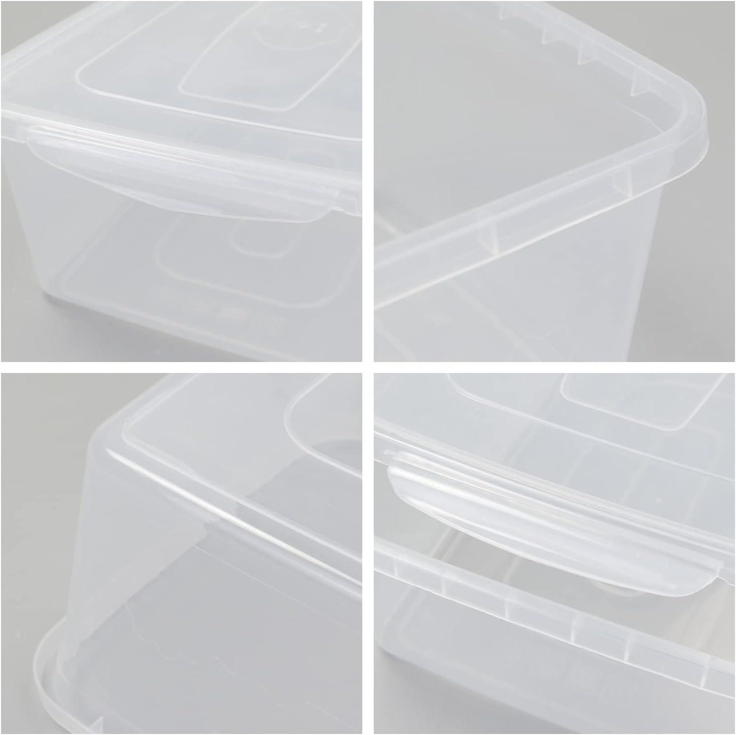 Clear Stackable Plastic Lidded Storage Boxes, 14 Quarts, 4-Pack