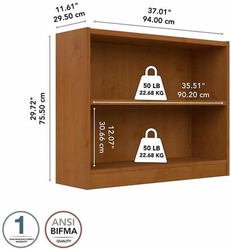 Universal Small 2 Shelf Bookcase in Natural Cherry - Engineered Wood