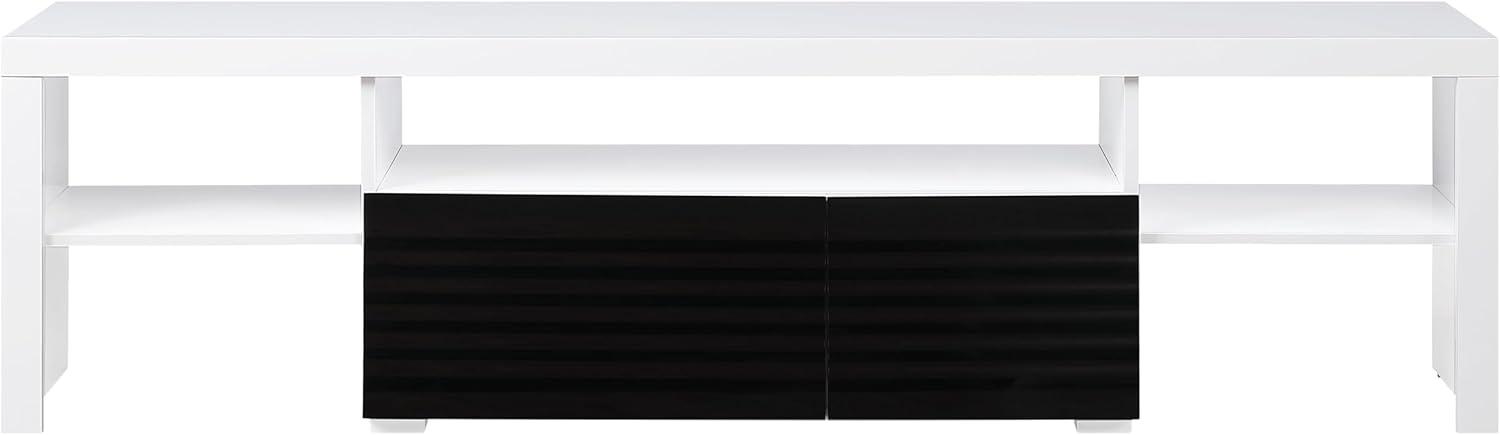 Buck 75" TV Entertainment Centers White and Black High Gloss - Acme Furniture