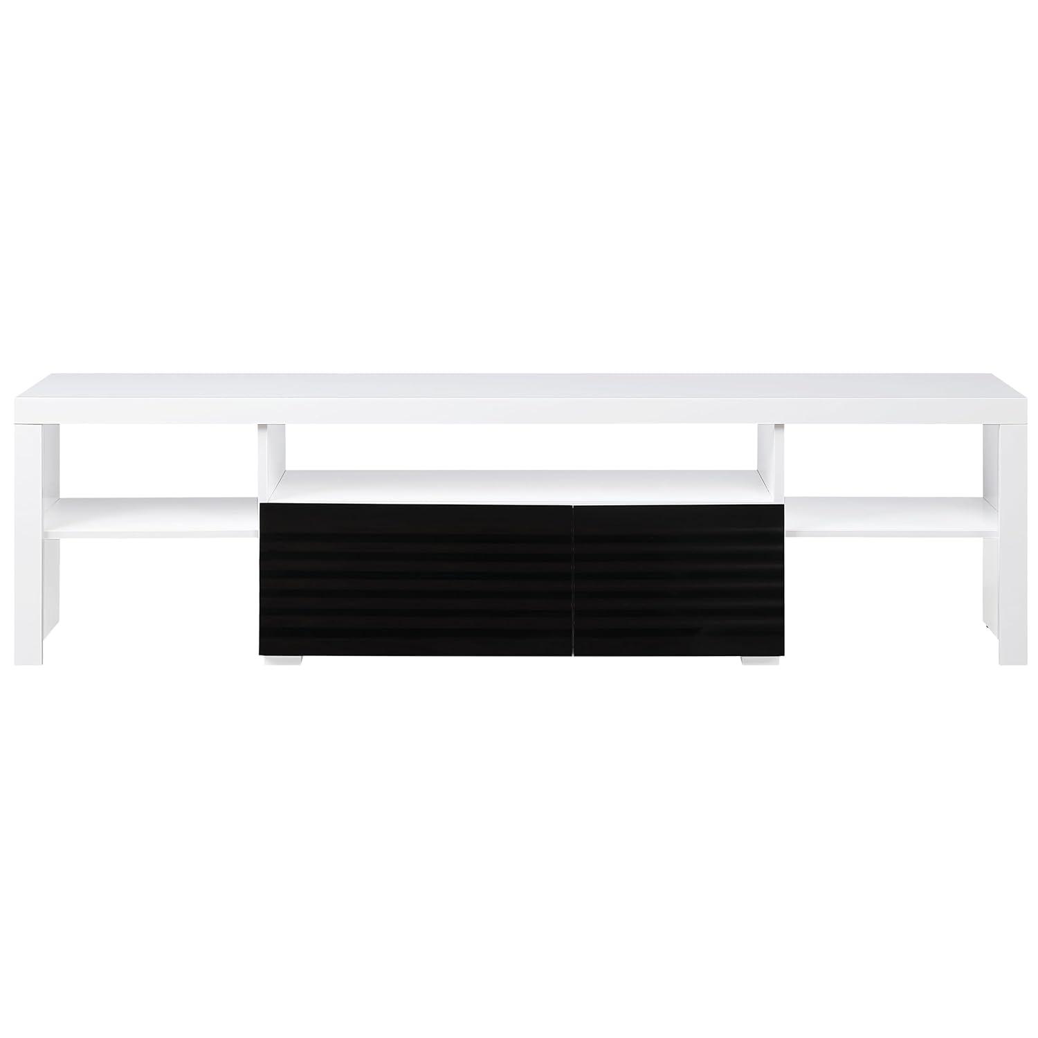 Buck 75" TV Entertainment Centers White and Black High Gloss - Acme Furniture