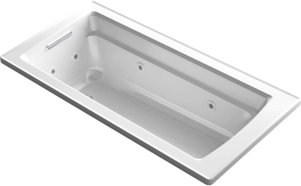 Archer 66" White Acrylic Drop-In Whirlpool Bath with Heater