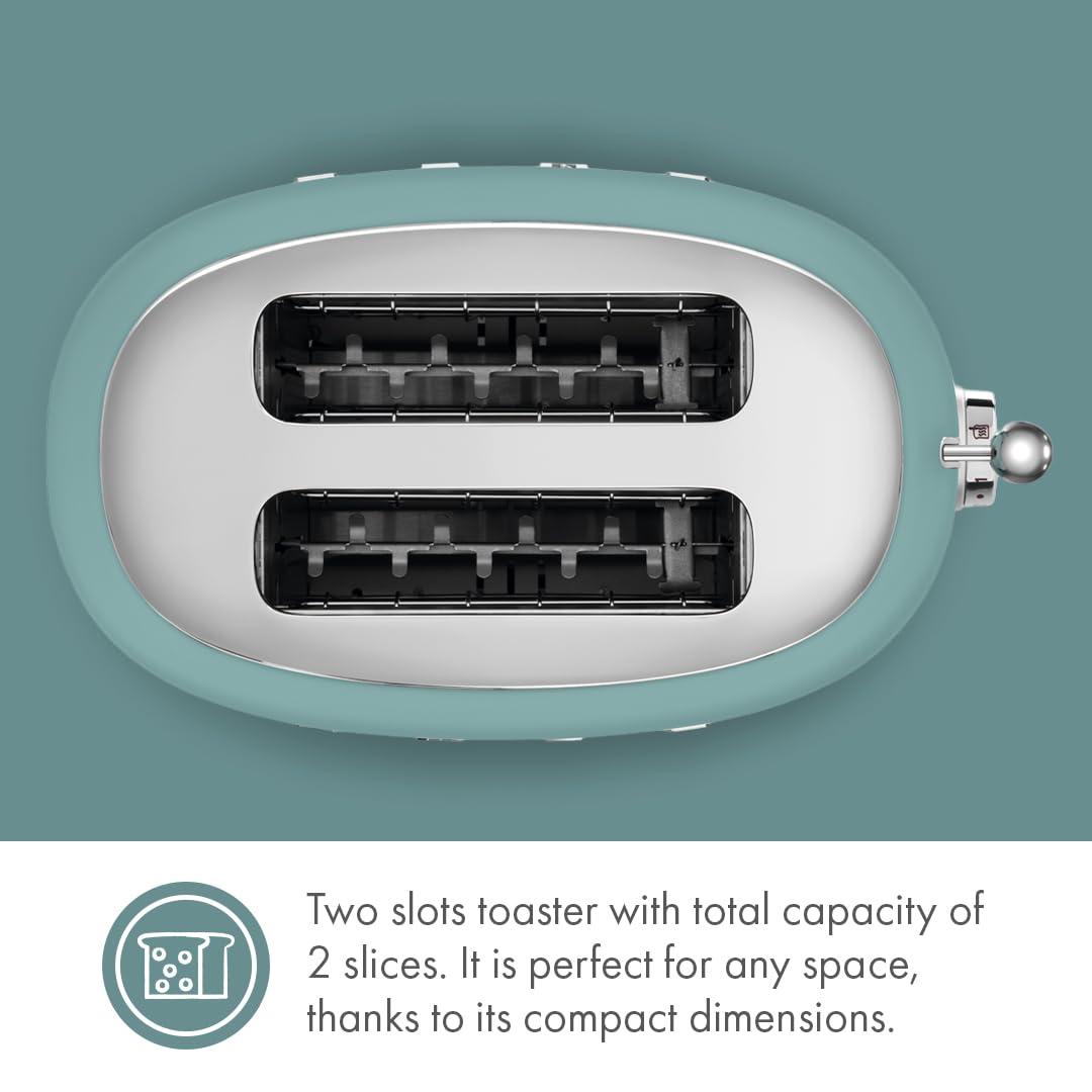 SMEG Matte Jade Green 2-Slice Retro Toaster