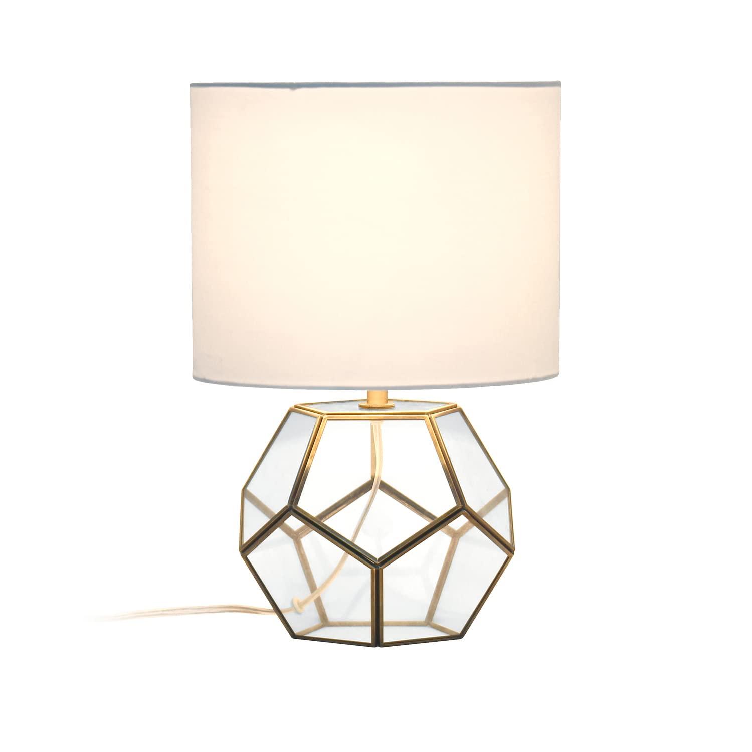 Glass and Brass Sphere Table Lamp - Elegant Designs: Bedside, No Assembly Required, UL Listed