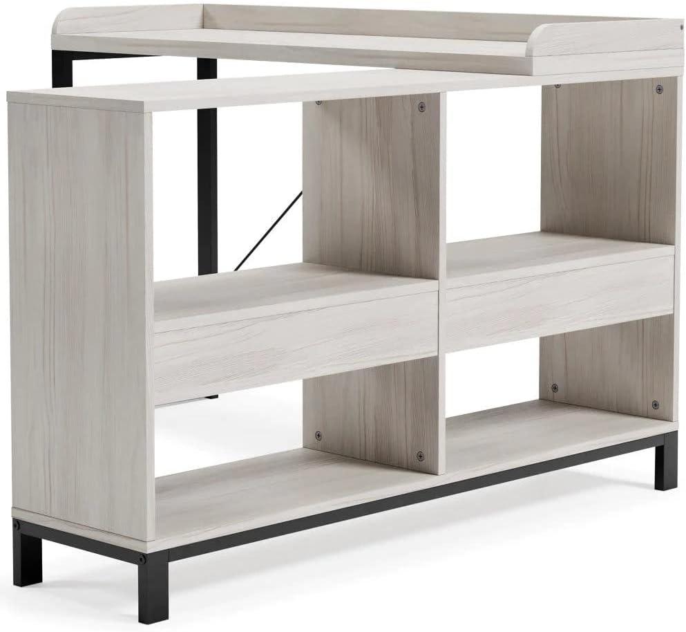 Signature Design by Ashley Casual Bayflynn L-Desk, White/Black