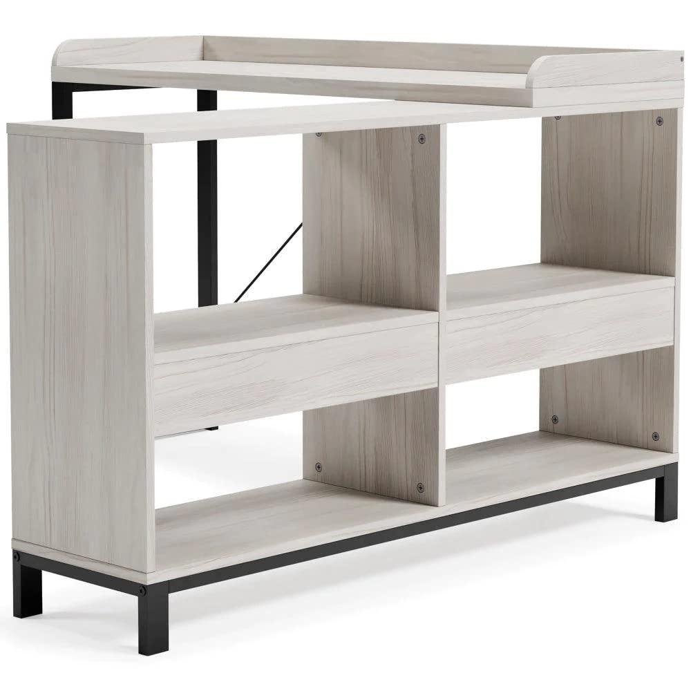 Signature Design by Ashley Contemporary Yarlow Home Office L-Desk, Black