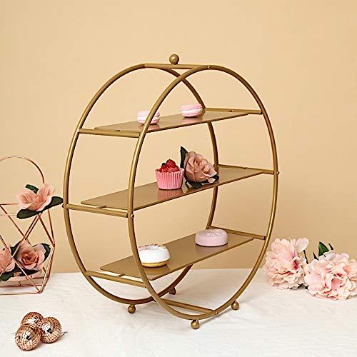 Balsa Circle 20.5" Round Metal 3 - Tier Wedding Pedestal Dessert Stand , Gold