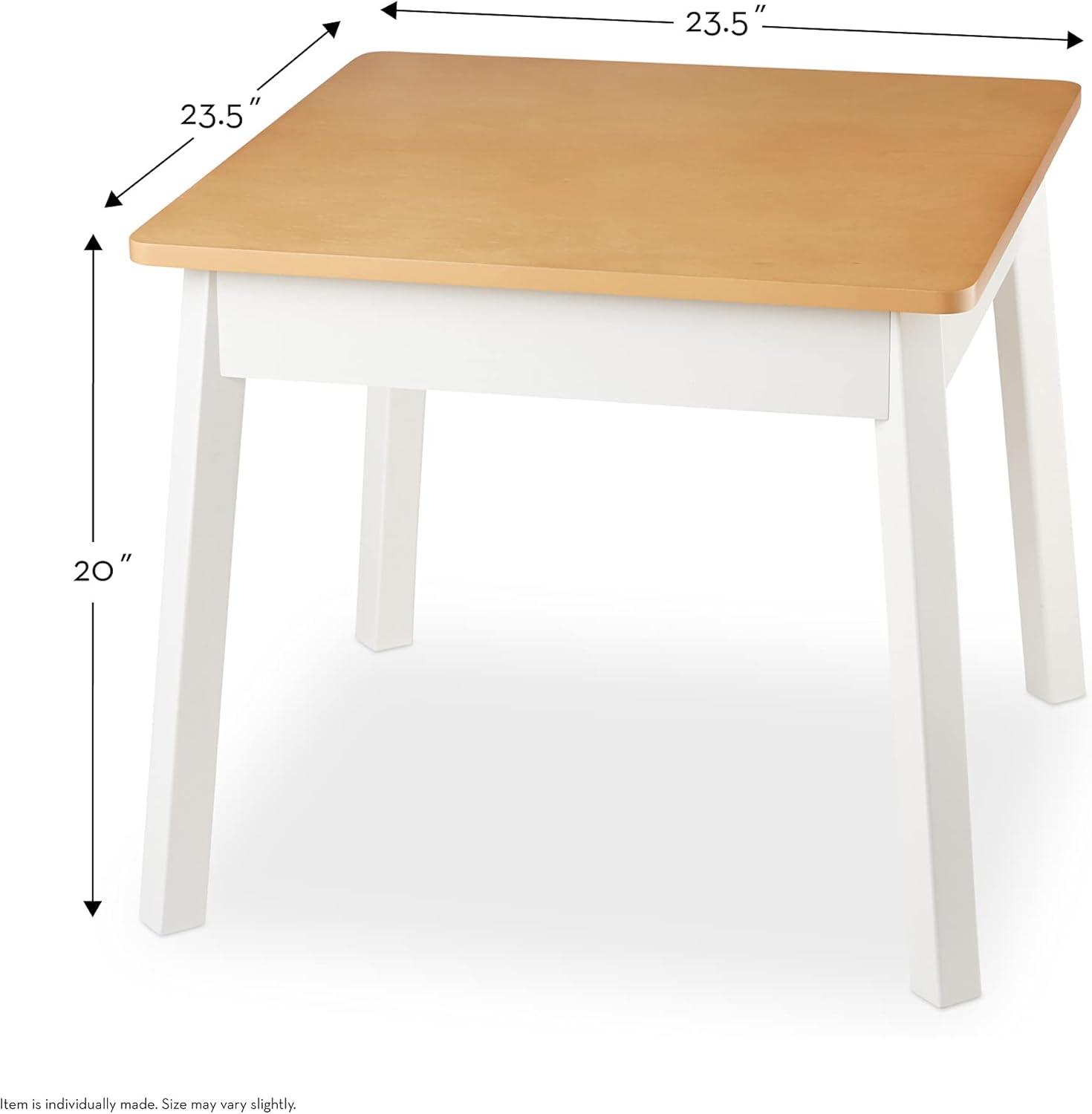 Charming Dual-Tone Kids Wooden Play Table - Natural/White