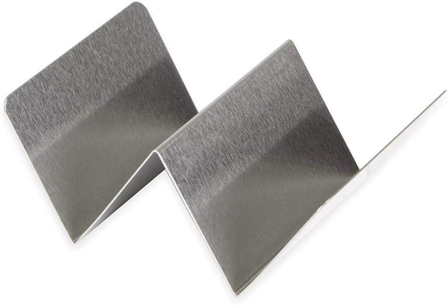 Silver Brushed Stainless Steel 2-Compartment Taco Holder