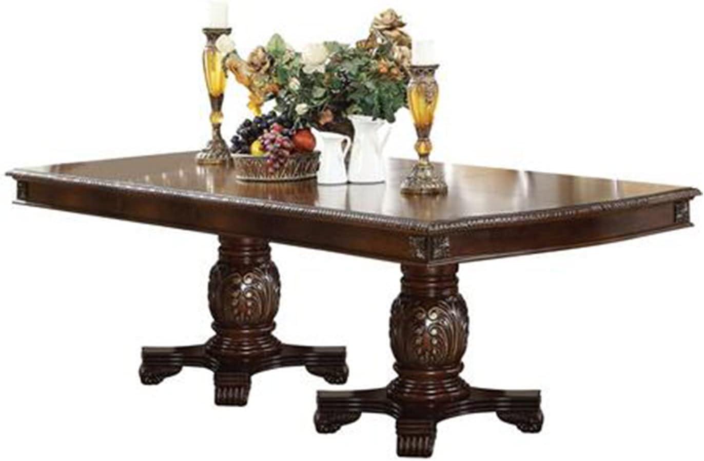 Acme Furniture Chateau De Ville 96" Double Pedestal Dining Table, Espresso