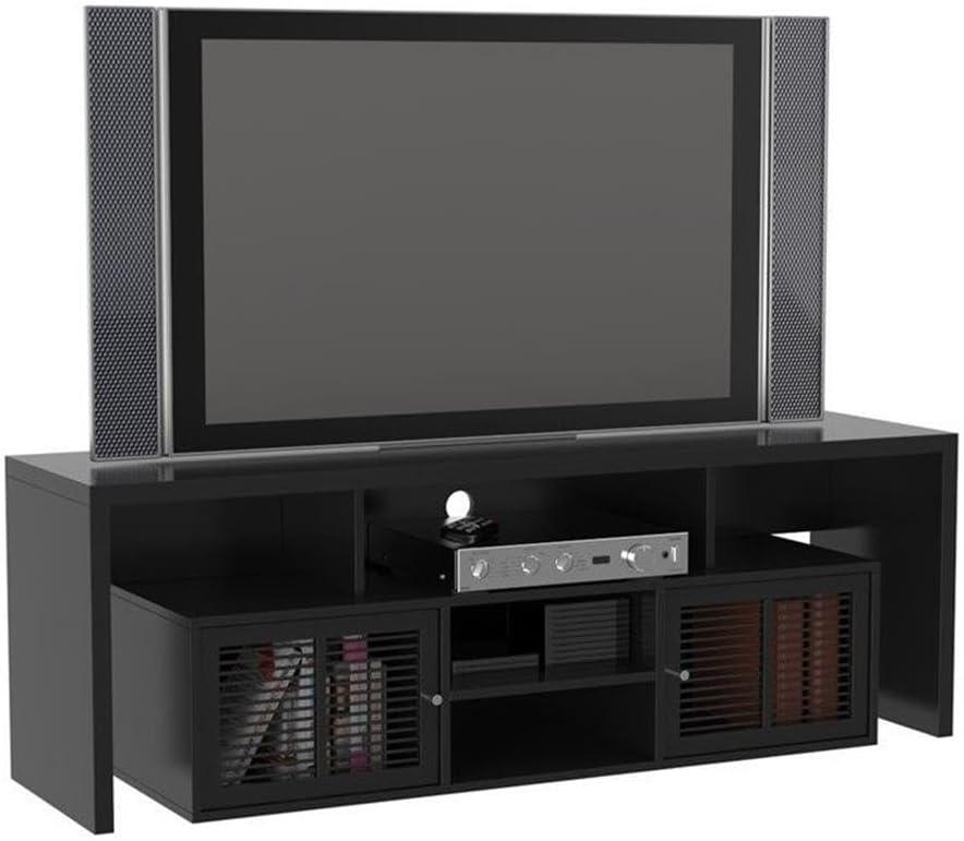Convenience Concepts Designs2Go Lexington 59" TV Stand in Black Wood Finish
