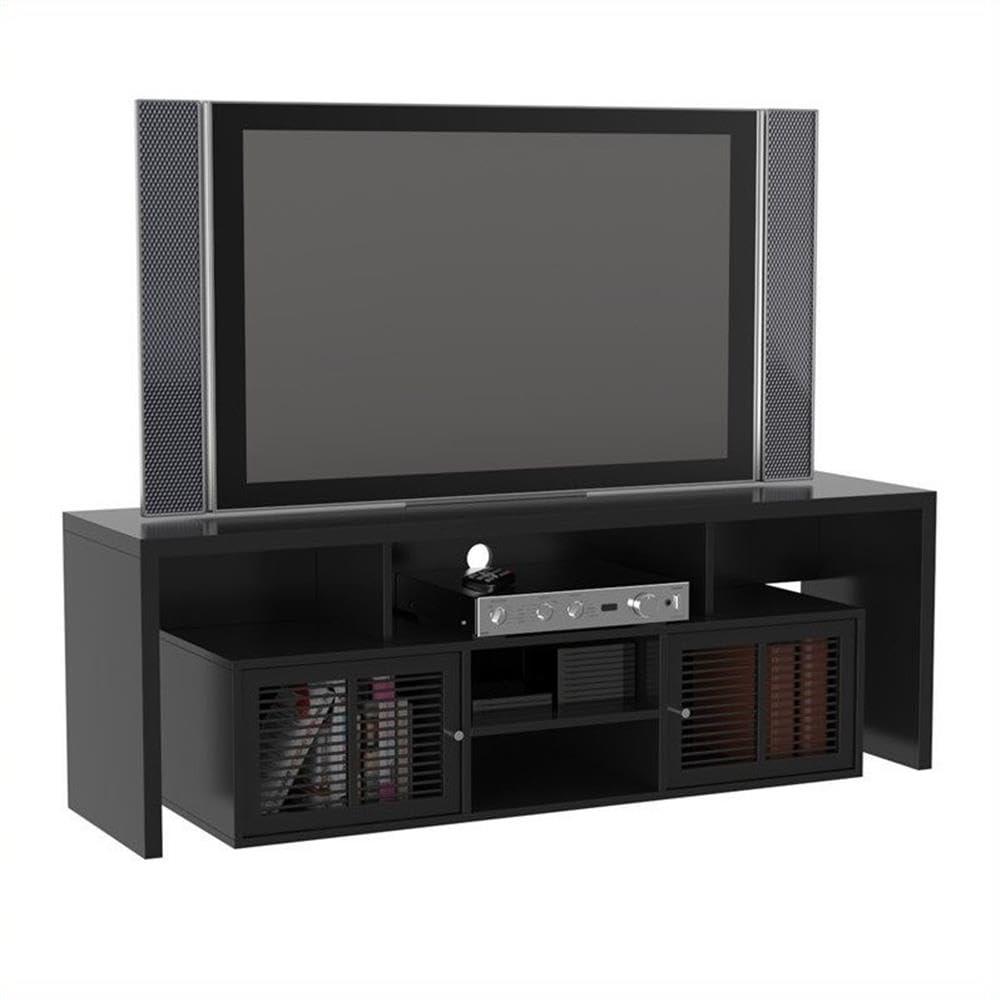 Convenience Concepts Designs2Go Lexington 59" TV Stand in Black Wood Finish