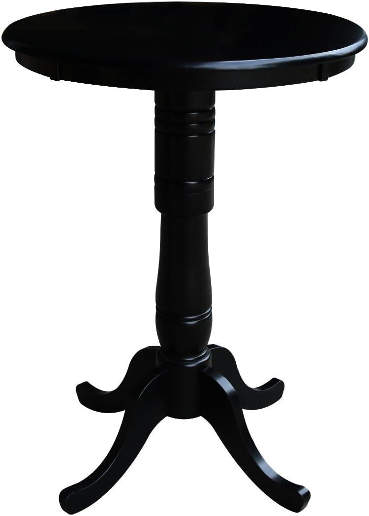 30" Round Top Pedestal Counter Table White – International Concepts: Solid Wood, Kitchen Furniture