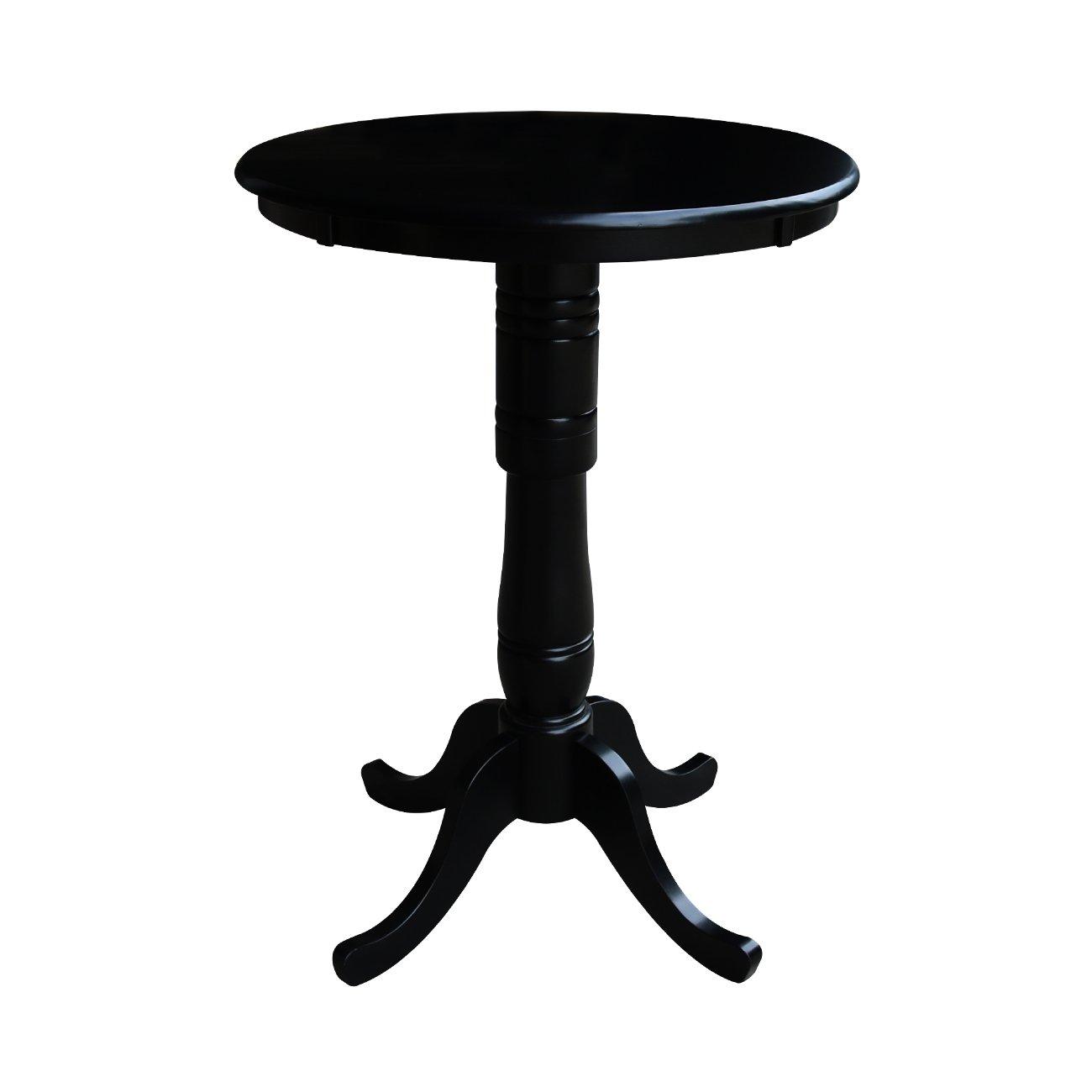 30" Round Top Pedestal Counter Table White – International Concepts: Solid Wood, Kitchen Furniture