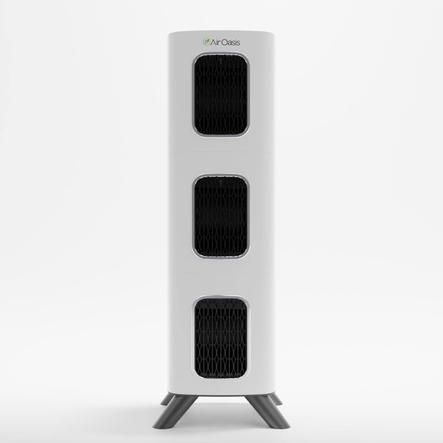 Air Oasis iAdaptAir 2.0 Large 5-Stage True HEPA Filtration for Viruses, Mold, Dust, Smoke, Pollen & Odors with 2 year Filter Life, Ozone Free Bi-Polar Technology, WiFi Compatible, and up to, 3,975 Sq Ft of Clean Air.