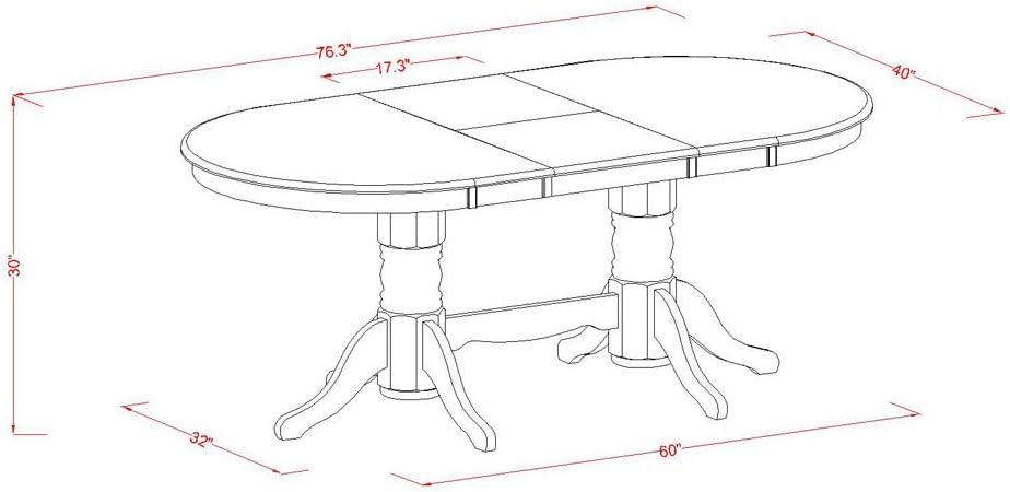 East West Furniture Vancouver 9-piece Wood Dining Set in Linen White/Gray