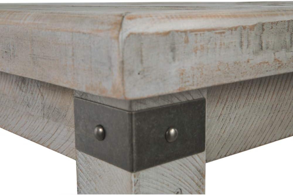 Carynhurst Rectangular End Table White - Signature Design by Ashley: Farmhouse Style, Distressed Finish, Storage Shelf