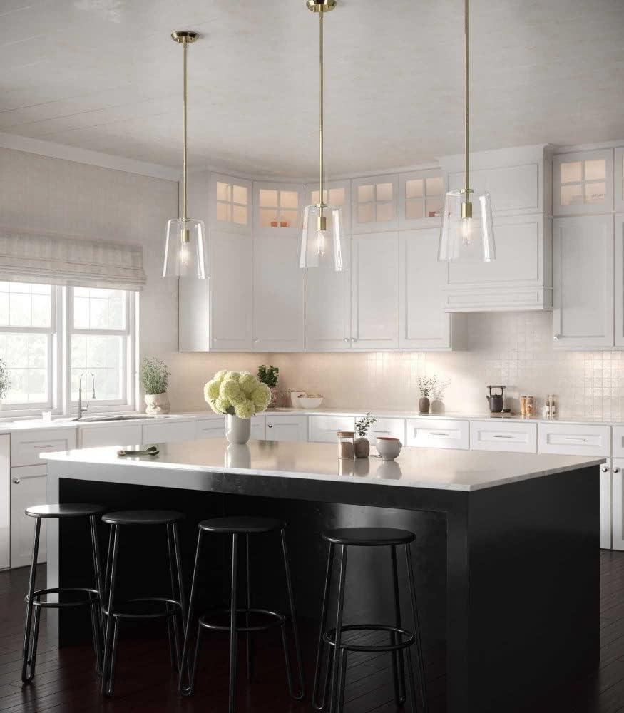 Progress Lighting, Clarion, 1-Light Pendant, Matte Black, Clear Glass Shade