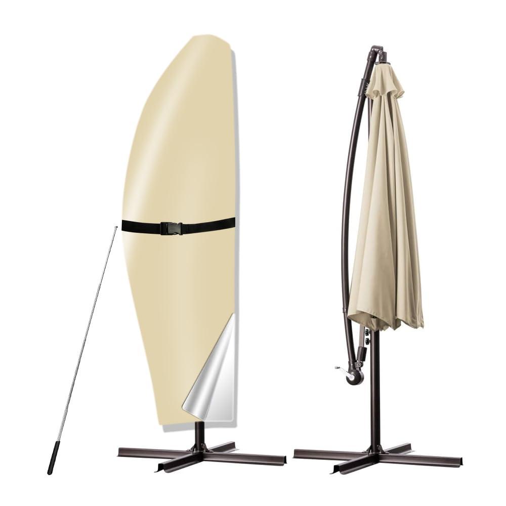 Umbrella Cover, 420D Waterproof Outdoor Patio Umbrella Cover For 8Ft To 12Ft Cantilever Offset Umbrella, Black