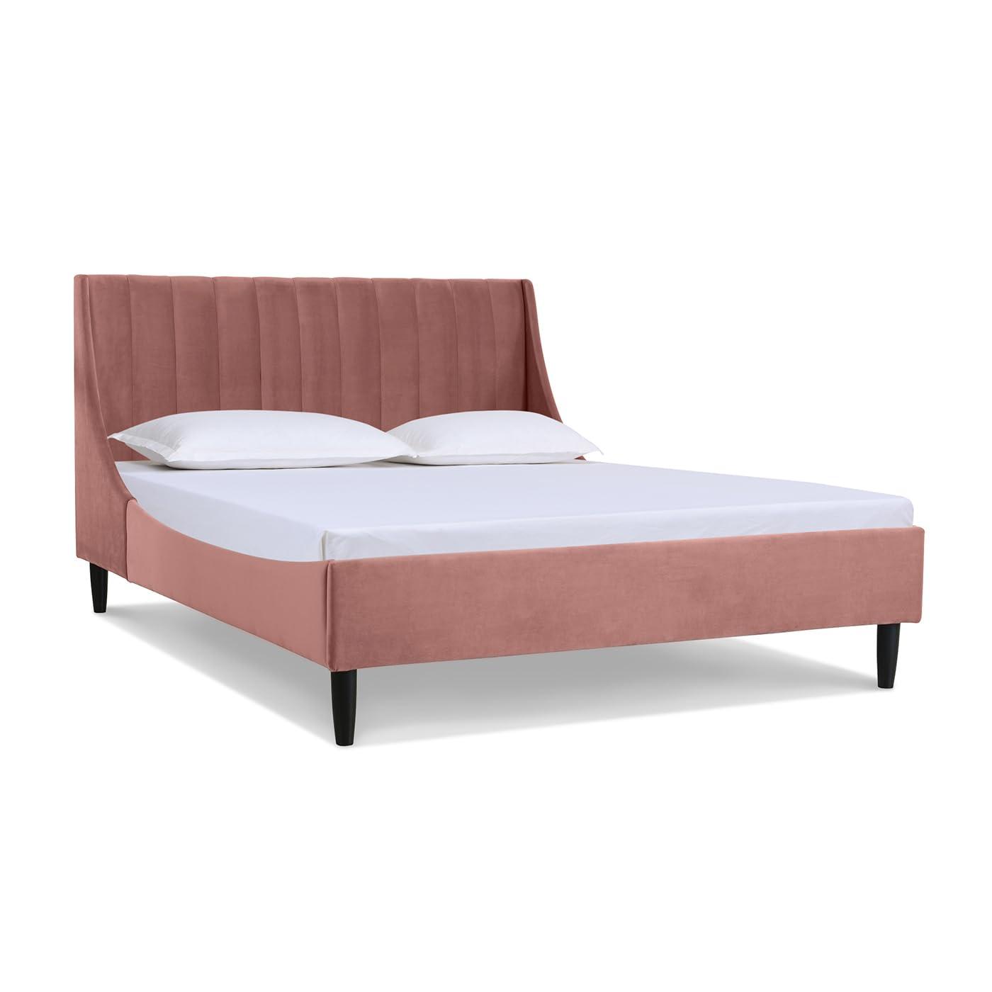 Sandy Wilson Home Aspen Upholstered Platform Bed Queen Ash Rose