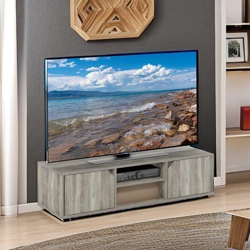 Furinno Classic TV Stand for TV up to 55 Inch, French Oak