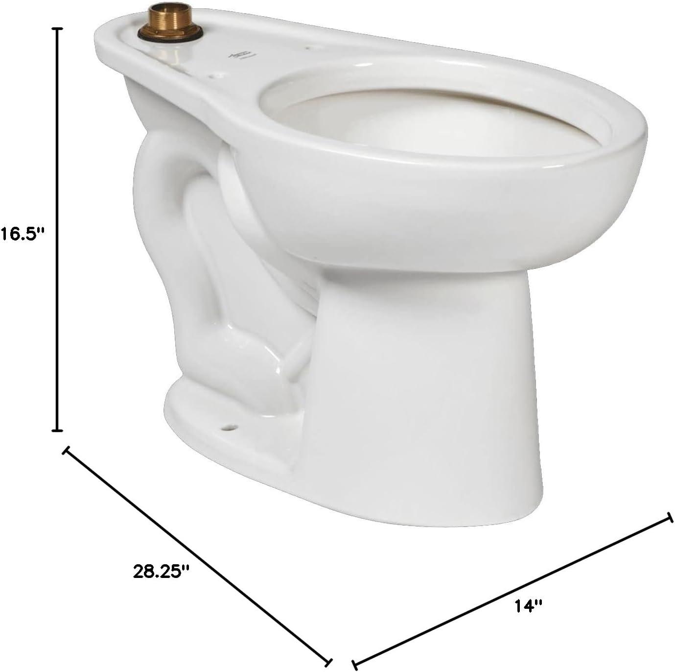 White Elongated Vitreous China Pressure Assisted Toilet Bowl