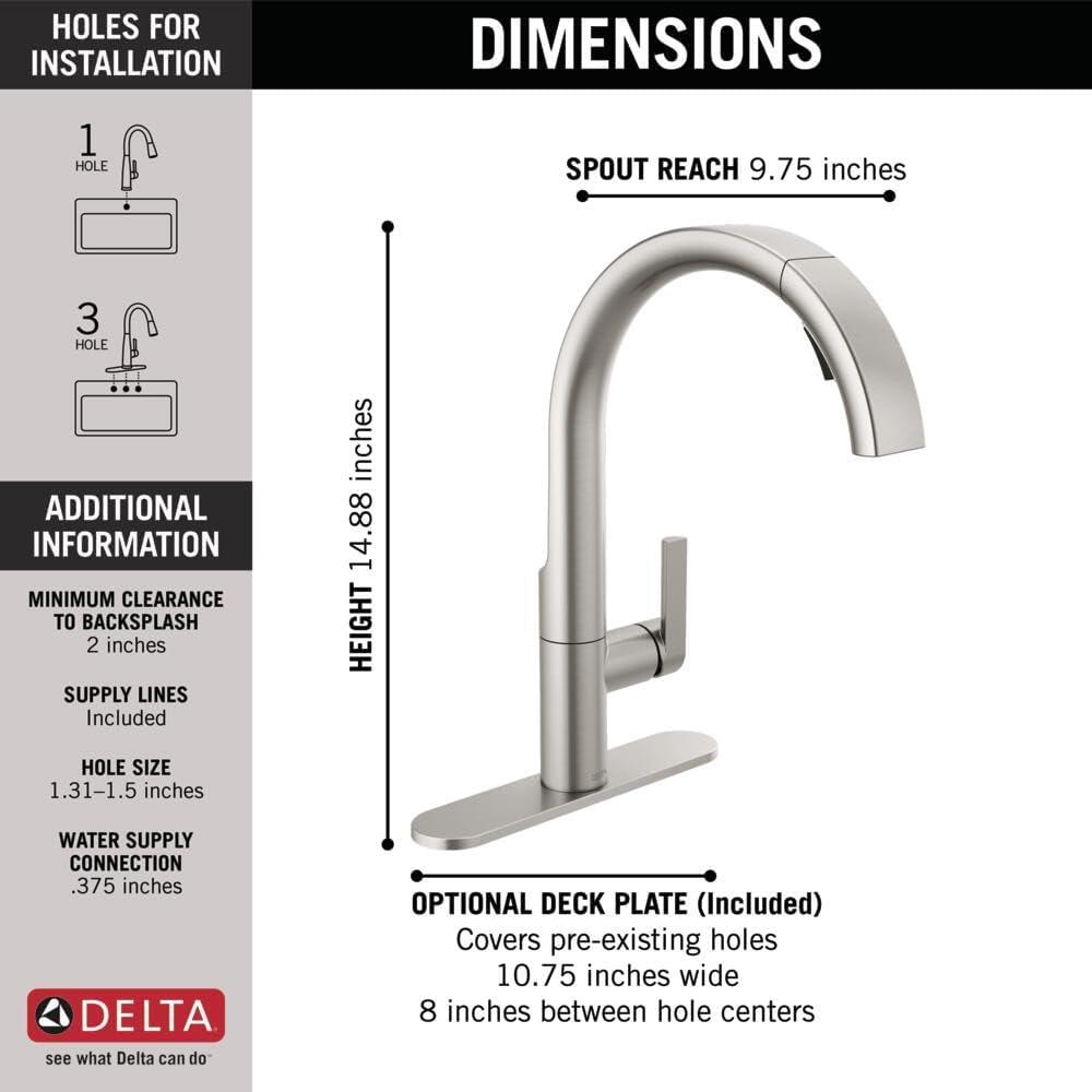 Keele Stainless Steel Pull-Down Kitchen Faucet with Spray