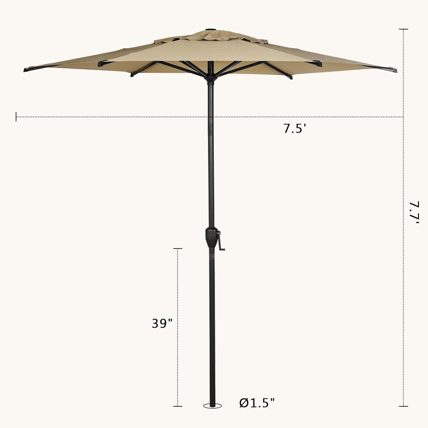 Lyon 90" Market Umbrella with Crank Lift