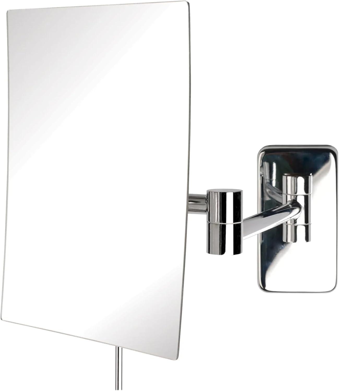 Wrought Studio™ Wall Mount Makeup Mirror with 5X Magnification - 8.75” x 6.5” Rectangular Mirror Extends 14”