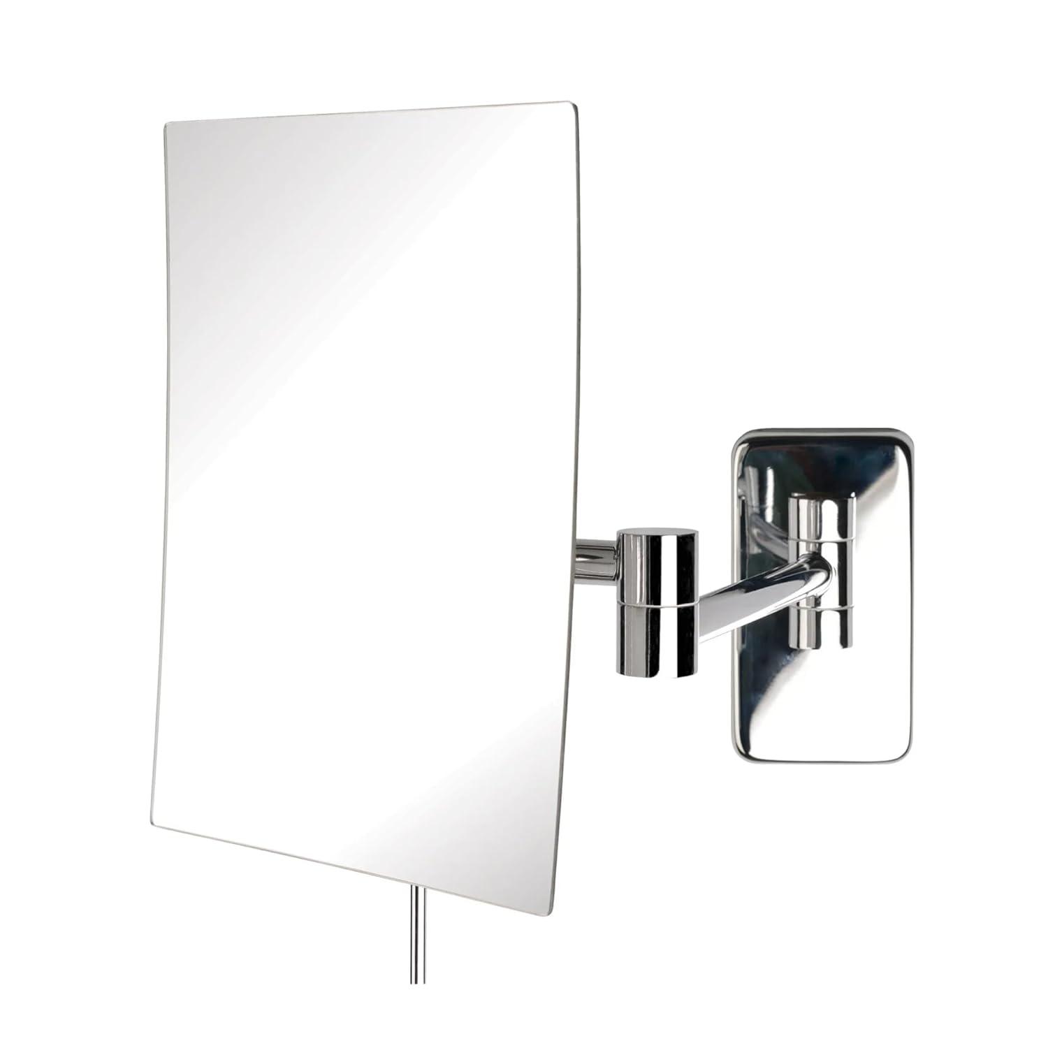 Wrought Studio™ Wall Mount Makeup Mirror with 5X Magnification - 8.75” x 6.5” Rectangular Mirror Extends 14”