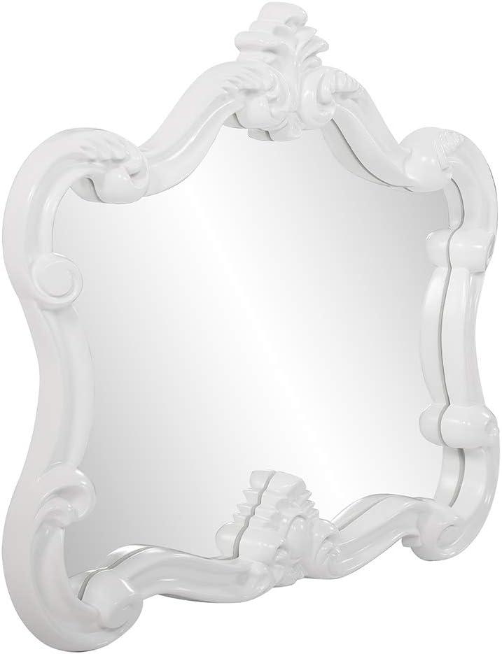 Veruca Glossy White Ornate Kids Wall Mirror 28" x 32"