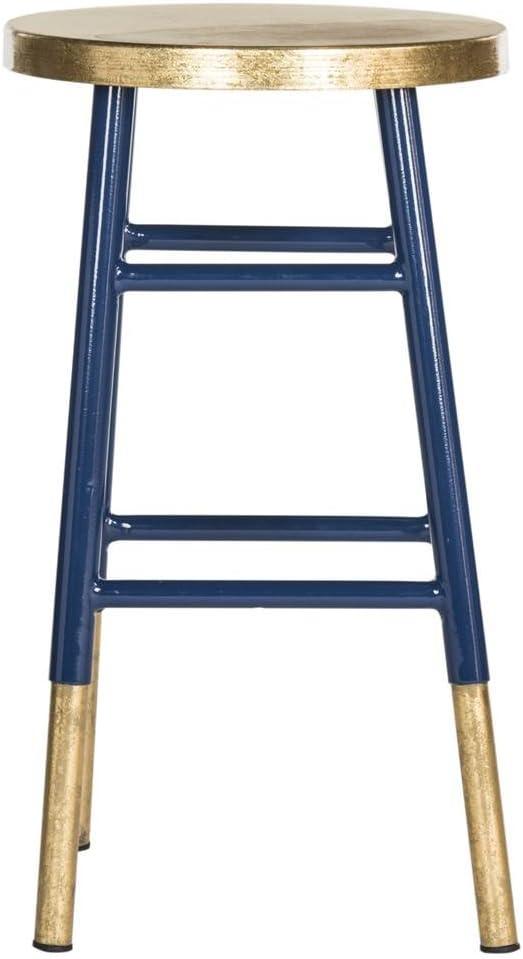 Emery Dipped Gold Leaf Counter Stool - FOX3231 - Navy/Gold - Safavieh Couture