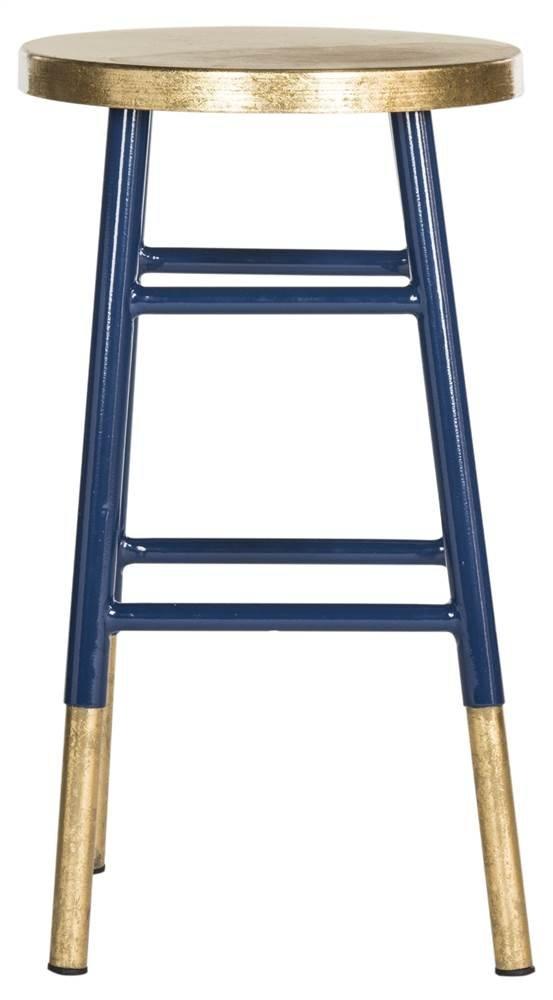 Emery Dipped Gold Leaf Counter Stool - FOX3231 - Navy/Gold - Safavieh Couture