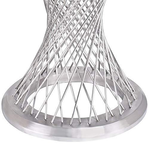 Armen Living Calypso Contemporary Dining Table in Brushed Stainless Steel with Clear Tempered Glass Top