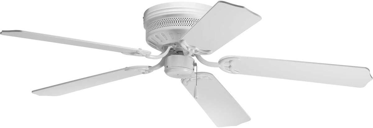 Progress Lighting Hugger 52 Hugger 52" 5 Blade Flush Mount Indoor Ceiling Fan - Nickel